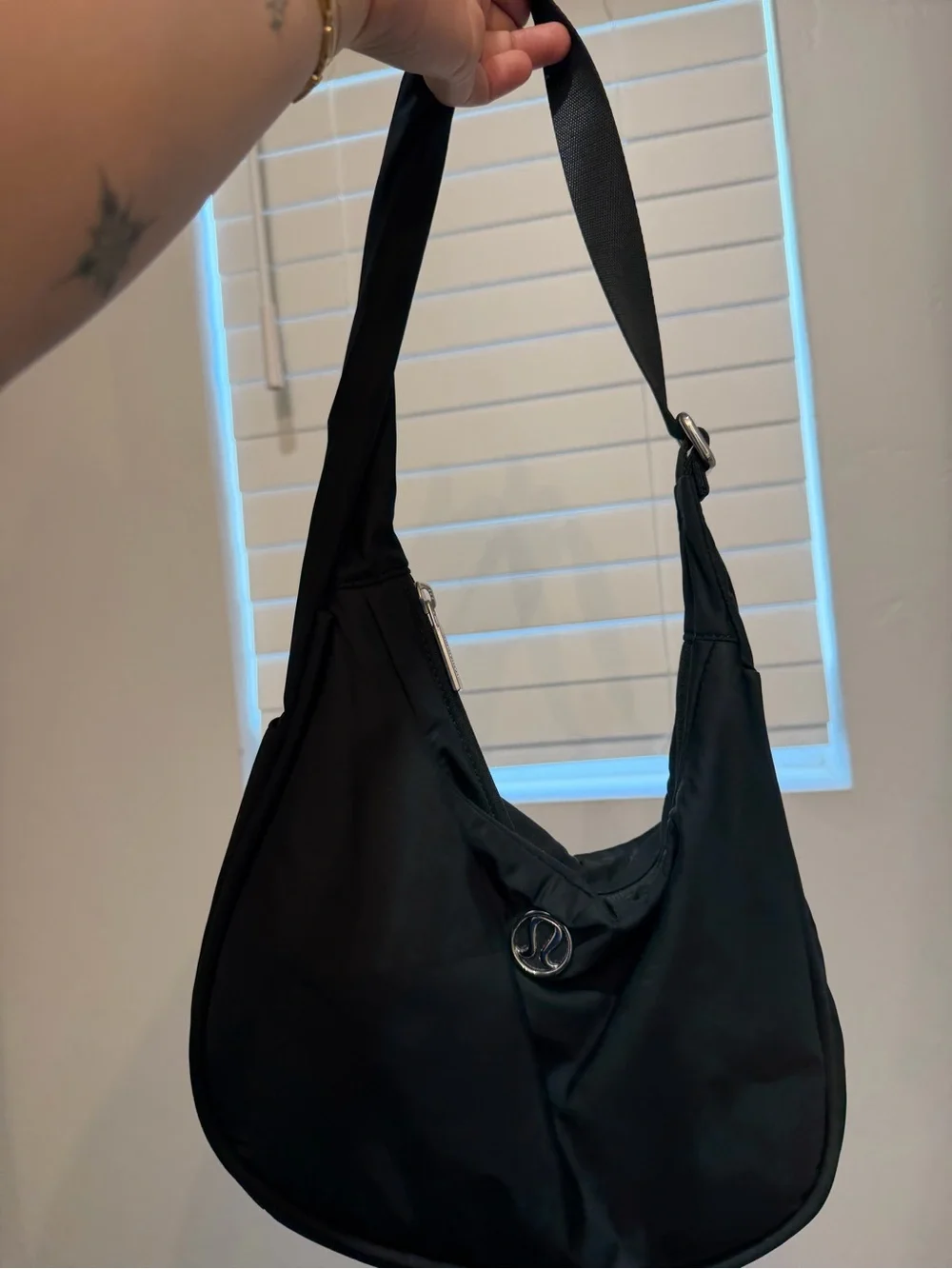 lululemon athletica Black Crescent Hobo Shoulder Bag